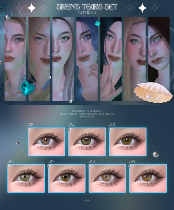 Alpha Siren's tears Set_Remake version y by simsfinds - The Sims 4 Custom Content