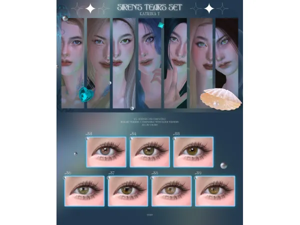 Alpha Siren's tears Set_Remake version y by Katrina - The Sims 4 Custom Content