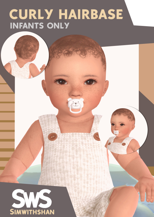 Mix Infant Hairbase Curls by simsfinds - The Sims 4 Custom Content