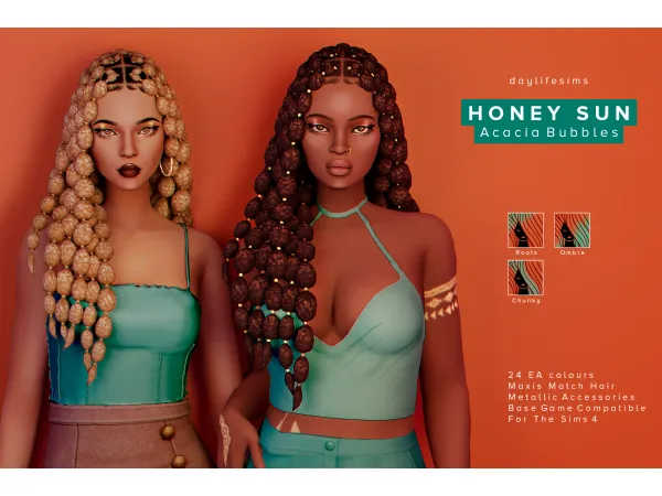 Maxis Match HONEY SUN SET Acacia Bubbles by Daylife Sims - The Sims 4 Custom Content