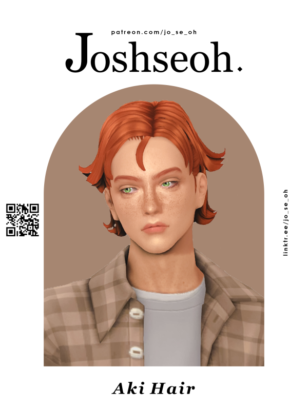 Maxis Match Aki Hair (jo_se_oh joshseoh) by simsfinds - The Sims 4 Custom Content