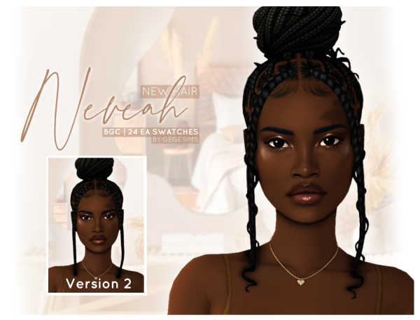 Maxis Match Neveah Hair by simsfinds - The Sims 4 Custom Content