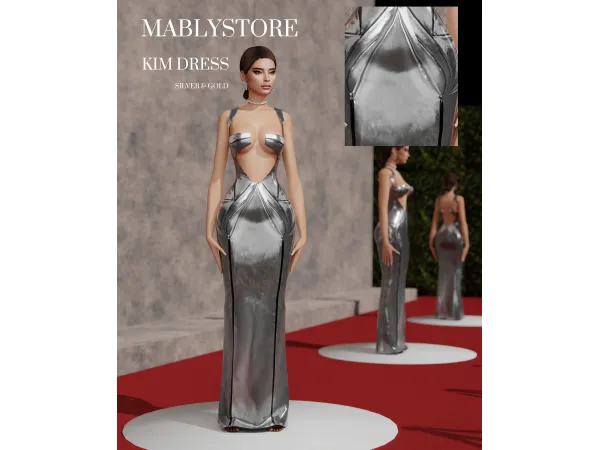 Alpha KIM DRESS by Mably Store - The Sims 4 Custom Content