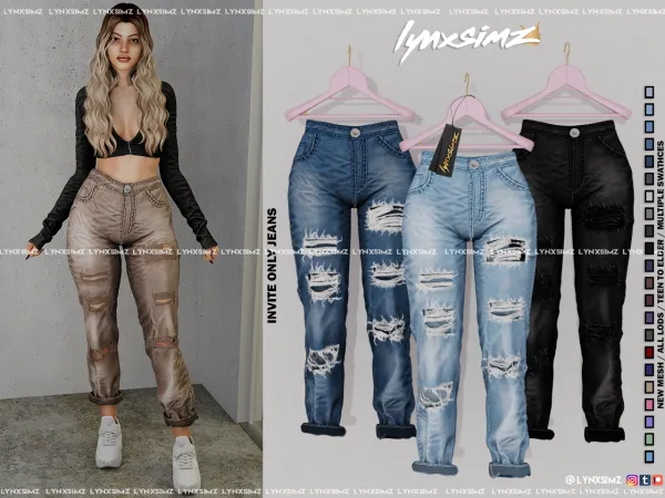 Alpha Invite Only Jeans Special Supporters Early Access by simsfinds - The Sims 4 Custom Content