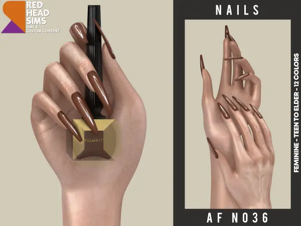 Alpha AF NAILS N036 - The Sims 4 Custom Content