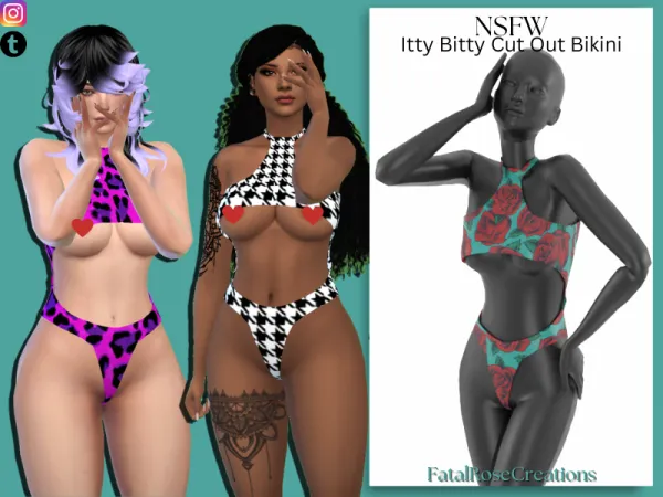 Alpha NSFW Itty Bitty Cut Out Bikini by fatalrosecreations - The Sims 4 Custom Content