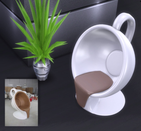 Alpha coffee cup chair by fusionstylesims4 - The Sims 4 Custom Content