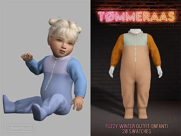 Alpha TØMMERAAS Fuzzy Winter Outfit for Infants (50) - The Sims 4 Custom Content