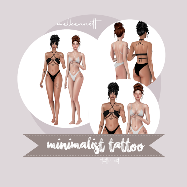 Mix Minimalist Tattoo Set by melbennett - The Sims 4 Custom Content
