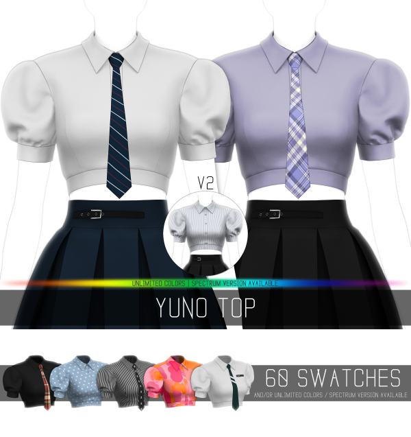 Alpha YUNO TOP by simsfinds - The Sims 4 Custom Content