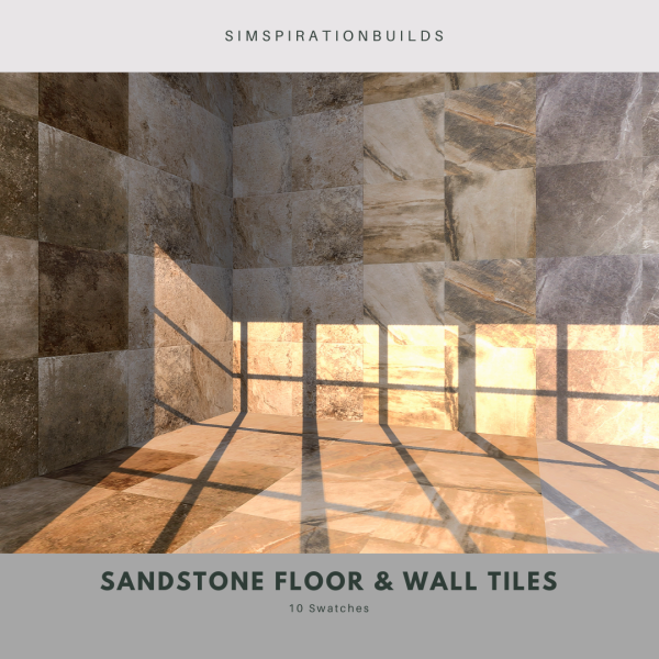 Alpha Sandstone Floor Wall Tiles by simsfinds - The Sims 4 Custom Content