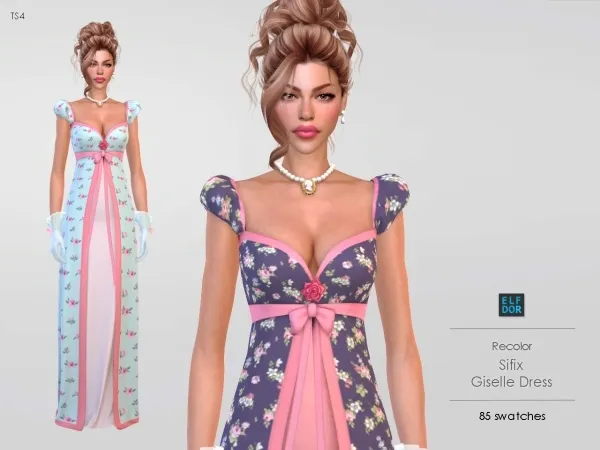 Maxis Match Sifix Giselle Dress RC by elfdor - The Sims 4 Custom Content
