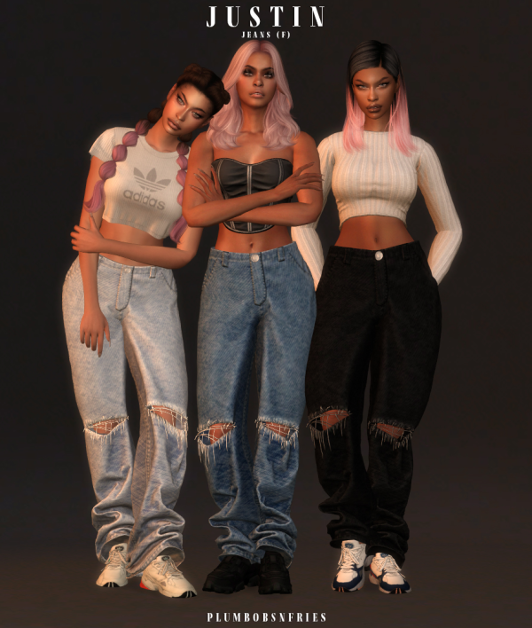 Alpha plumbobsnfries JUSTIN jeans (f) by simsfinds - The Sims 4 Custom Content