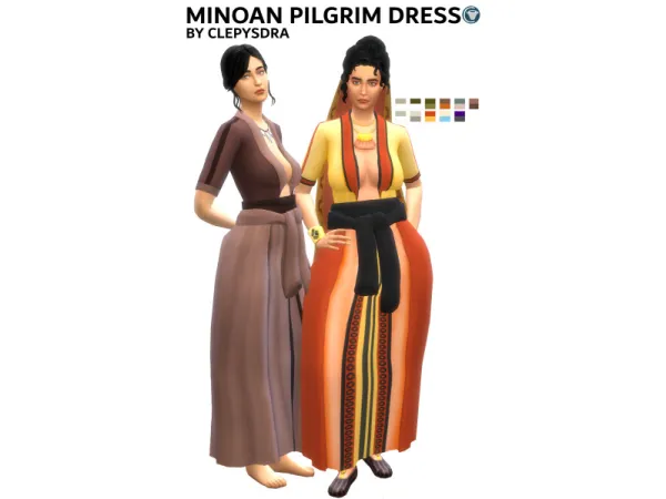 Maxis Match Minoan Pilgrim Dress - The Sims 4 Custom Content