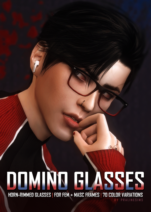 Mix DOMINO Glasses by simsfinds - The Sims 4 Custom Content