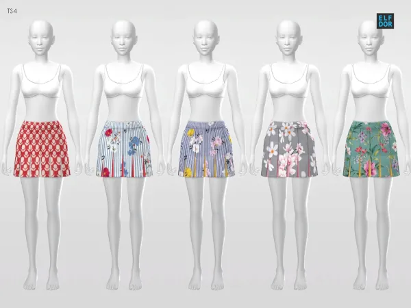 Maxis Match Mini Skirt 3 by elfdor - The Sims 4 Custom Content