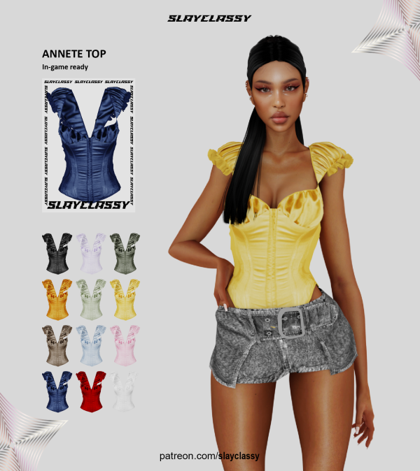 Alpha SC151 ANNETE TOP by slayclassy - The Sims 4 Custom Content