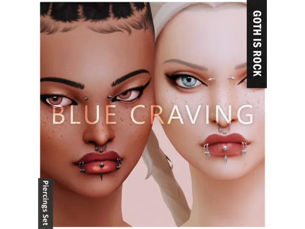 Blue Craving - Goth Piercings Set