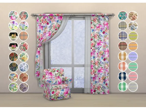 Maxis Match Auntie style curtains by tantefortuna - The Sims 4 Custom Content