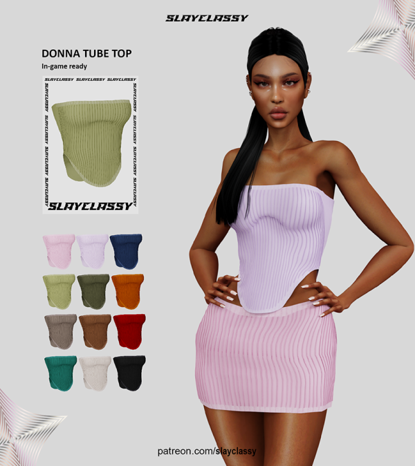 Alpha SC151 DONNA TUBE TOP by slayclassy - The Sims 4 Custom Content