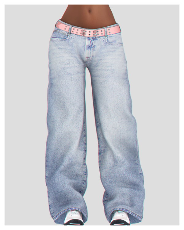 Alpha 👖 Low Waist Loose Baggy Denim Pants 👖 by BackTrack - The Sims 4 custom content