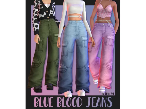 Maxis Match Blue Blood Jeans by Trillyke - The Sims 4 Custom Content