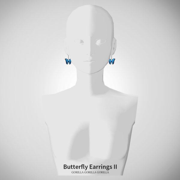 Alpha Butterfly Earrings II by simsfinds - The Sims 4 Custom Content