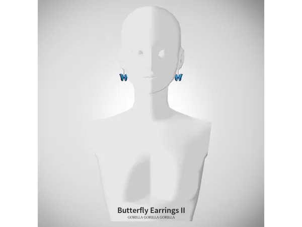 Alpha Butterfly Earrings II by gorillax3 - The Sims 4 Custom Content