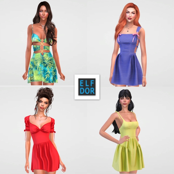 Alpha 2023 May Part 1 Summer Dresses RC by elfdor - The Sims 4 Custom Content