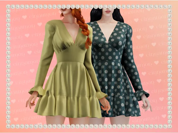 Alpha Laya dress sims by cinnamon - The Sims 4 Custom Content