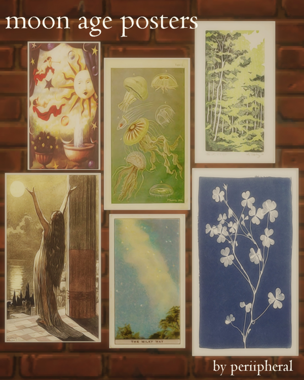 Maxis Match moon age posters by simsfinds - The Sims 4 Custom Content