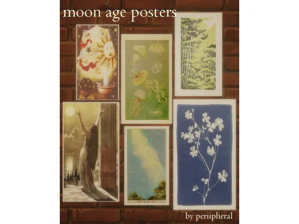 Maxis Match moon age posters - The Sims 4 Custom Content