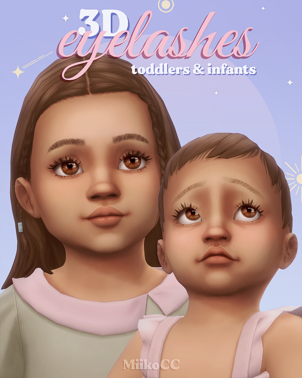 Maxis Match 3D eyelashes for toddlers infants by simsfinds - The Sims 4 Custom Content