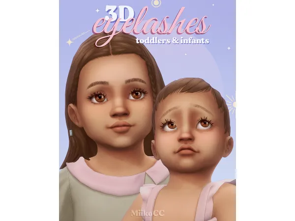Maxis Match 3D eyelashes for toddlers infants by Miiko - The Sims 4 Custom Content