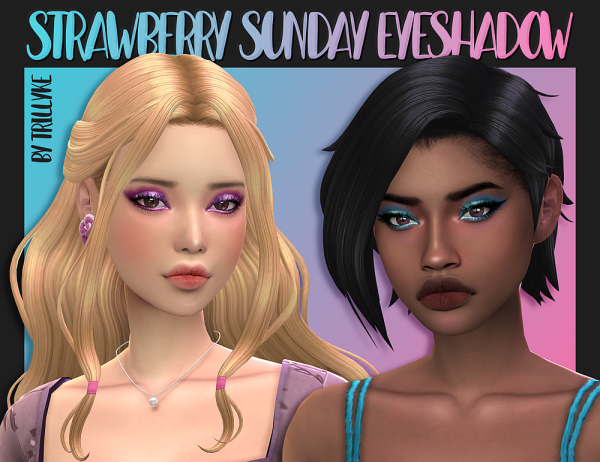 Maxis Match Strawberry Sunday Eyeshadow a lil Sunday gift by simsfinds - The Sims 4 Custom Content