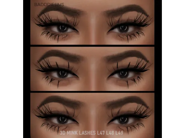 3D MINK LASHES L47 L48 L49 by BADDDIESIMS
