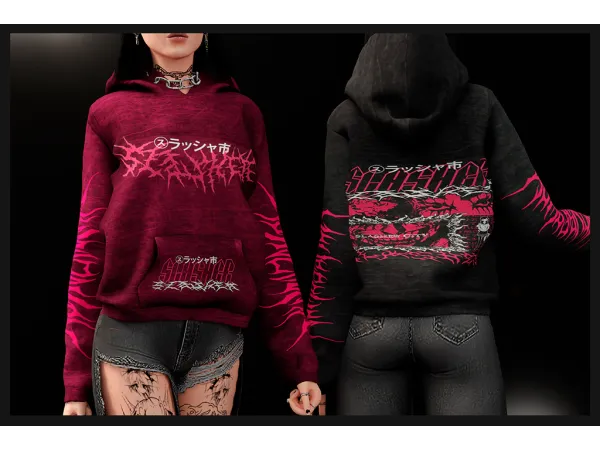 Alpha Slayer Hoodie by whimp - The Sims 4 Custom Content