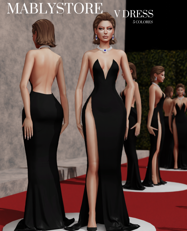 Alpha V DRESS by simsfinds - The Sims 4 Custom Content