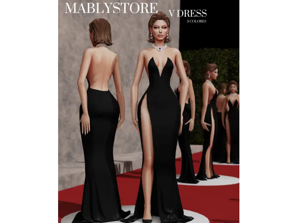 Alpha V DRESS by Mably Store - The Sims 4 Custom Content