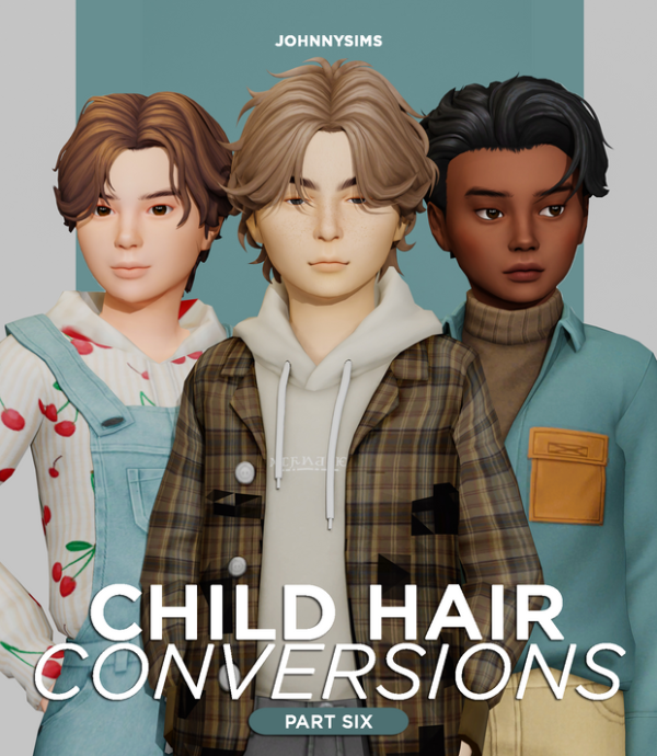 Maxis Match Child Hair Conversions Pt6 by simsfinds - The Sims 4 Custom Content