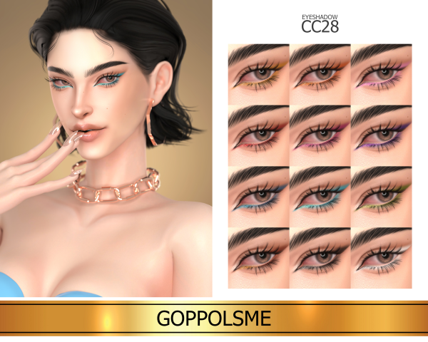 Alpha GPME GOLD Eyeshadow 28 by simsfinds - The Sims 4 Custom Content