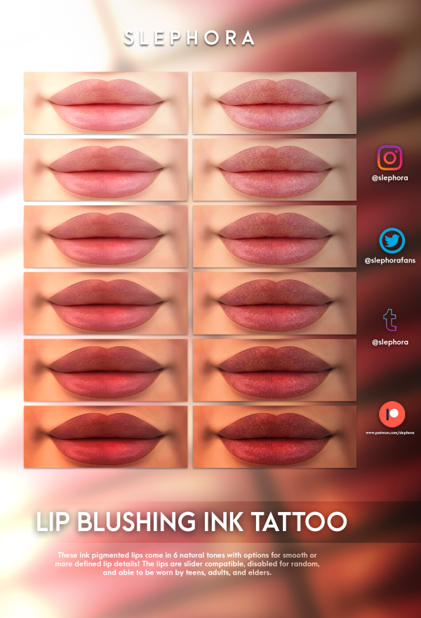 Alpha LIP BLUSHING INK PIGMENT TATTOO by simsfinds - The Sims 4 Custom Content