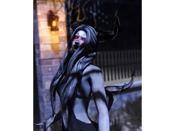 Mix DEMON HORNS TAIL - The Sims 4 Custom Content