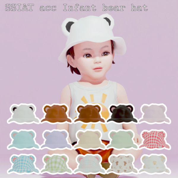 Alpha acc) infant bear hat by simsfinds - The Sims 4 Custom Content