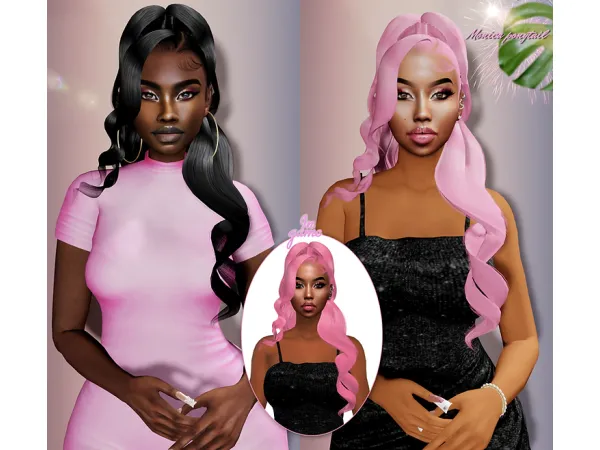 Alpha Monica Ponytail - The Sims 4 Custom Content