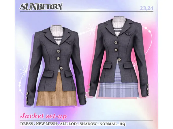Alpha [SUNBERRY]Jacket set up 2324(Early access) by SUNBERRY - The Sims 4 Custom Content