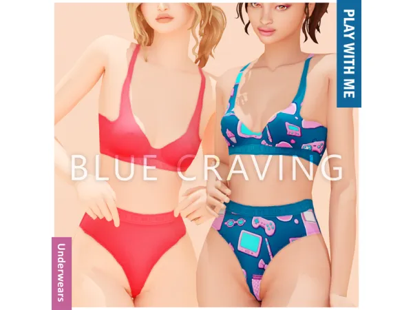 Maxis Match Blue Craving Play With Me Underwears - The Sims 4 Custom Content