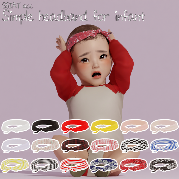 Alpha acc) simple headband for infant by simsfinds - The Sims 4 Custom Content