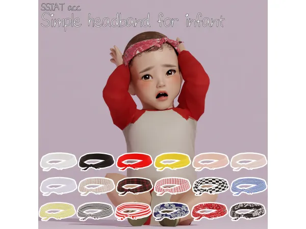 Alpha acc) simple headband for infant - The Sims 4 Custom Content