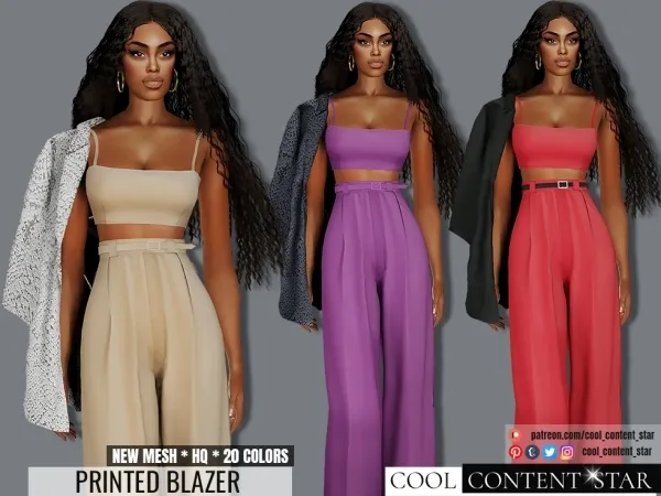 Printed Blazer (ACCESORY CATEGORY) - cool_content_star